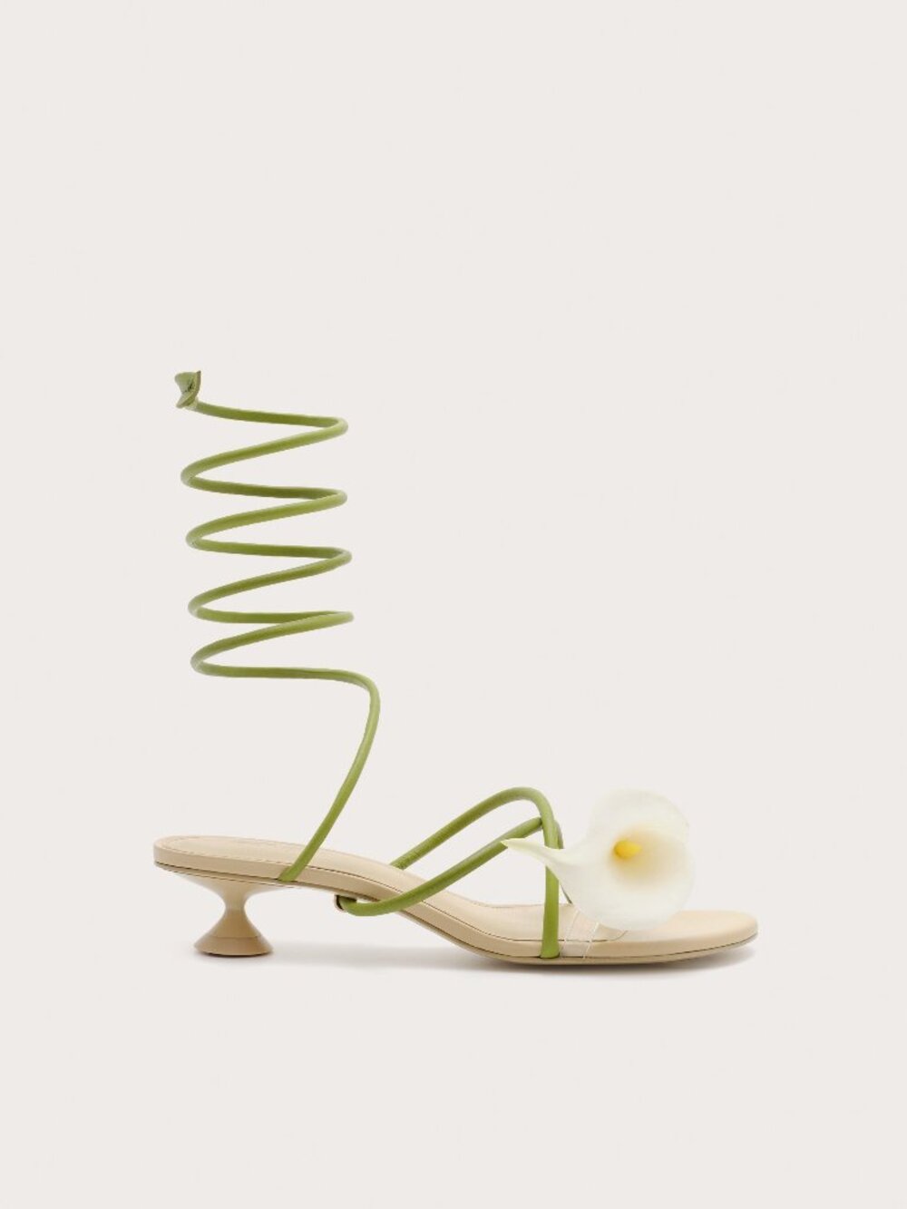 Cult Gaia Claire Sandal Multi floral wrap around ankle calf flower kitten heel